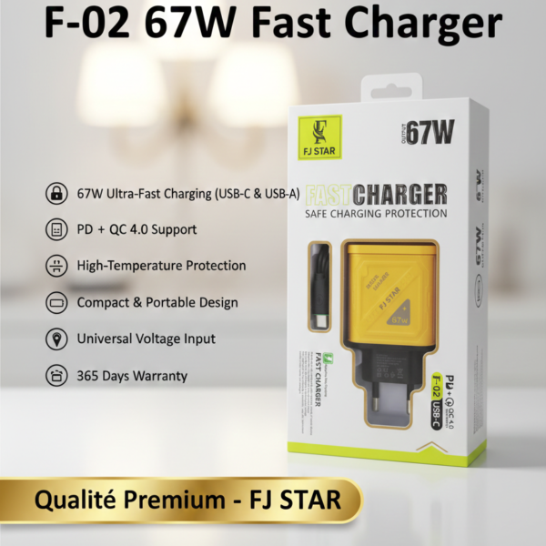 شاحن FJ STAR F-02: القوة والذكاء في تصميم واحد