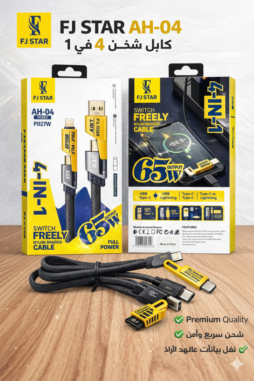 fj star ah 04 | الكابل العملاق 4 في 1 (65w) fj star ah 04 | الكابل العملاق 4 في 1 (65w)