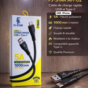 Home .FJ-STAR AH-02 | كابل الشحن السريع 5A - قوة وأداء عالي (USB إلى Type-C)