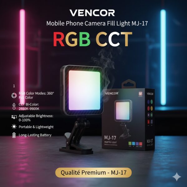 vencor mj 17 — الإضاءة اللي غتخلي المحتوى ديالك "level up"! 📸✨